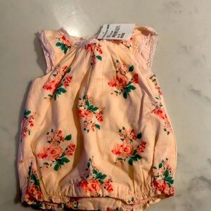 Pink floral romper
